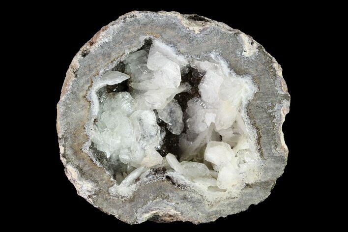 Las Choyas Coconut Geode Half with Quartz & Calcite - Mexico #145859